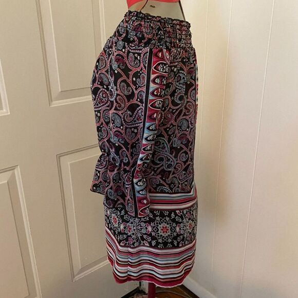 Charoltte Russe Boho Paisley Off the Shoulder Tunic Top Size XS - Picture 3 of 6